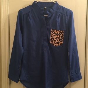 Royal blue blouse